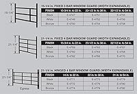 Vista 4 de Prime-Line S 4780 - Parrilla de ventana de acero al carbono pintado en blanco, con bisagras y 4 barras (paquete individual)