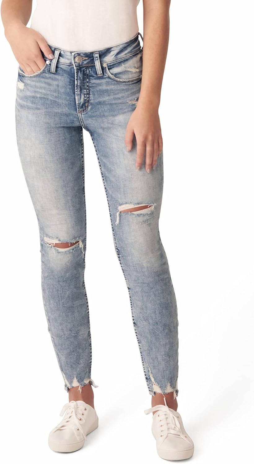 Silver Jeans Co. Women's Avery High Rise Curvy Fit Skinny Jeans