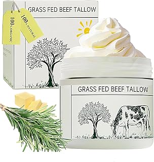 Tallow Balm, 50 ml Beef Tallow For Skin,Grass Fed Beef Tallow Face Moisturizer, Beef Tallow SkinCare, Whipped Beef Tallow and Honey Balm, Unscented/Herb-Infused, Fast Absorption Tallow Cream