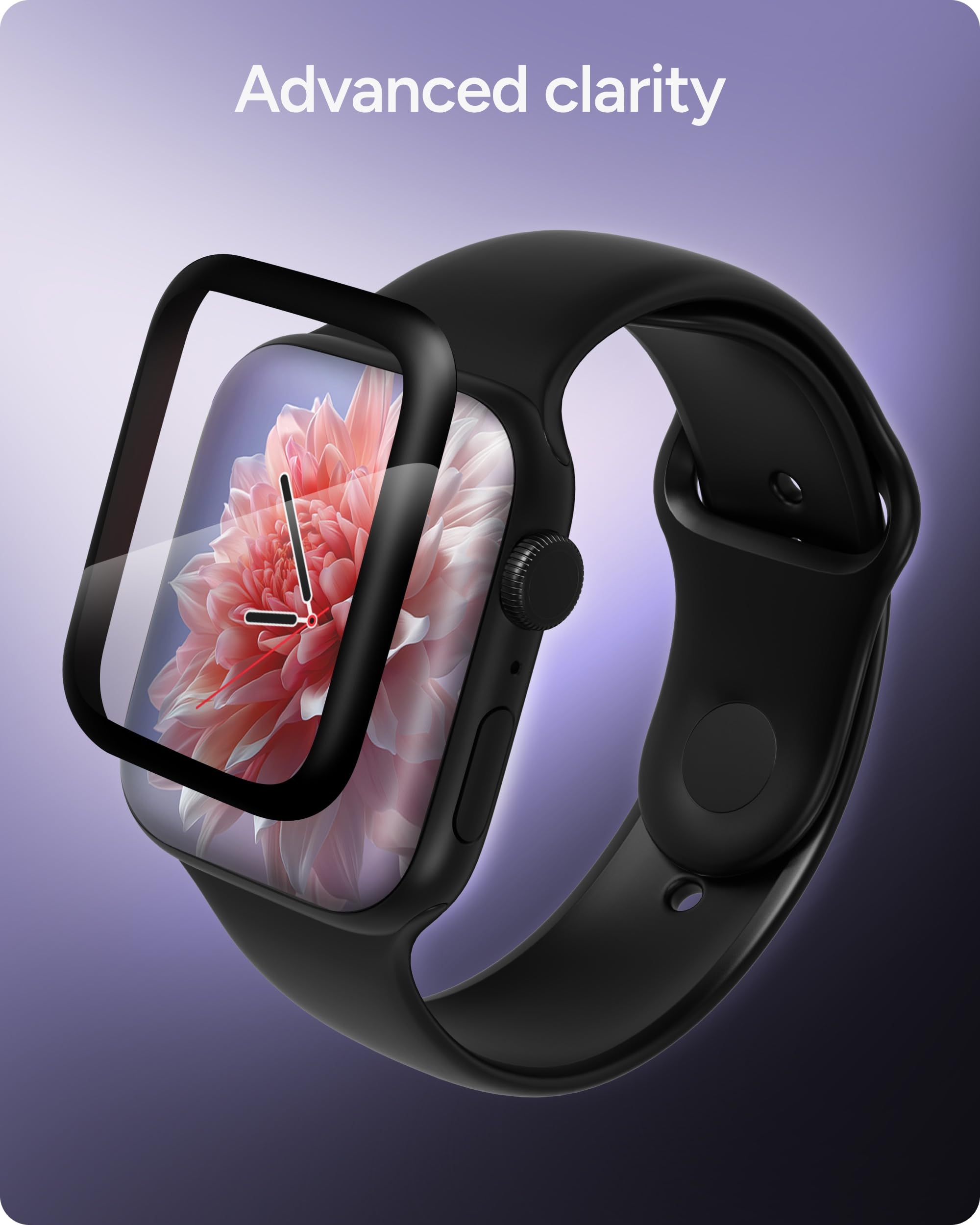 ZAGG Invisbleshield Glass Fusion+ - Protector de pantalla de cristal híbrido diseñado para Apple Watch Series 6, SE (2020), Series 5 y Series 4 (44 mm)