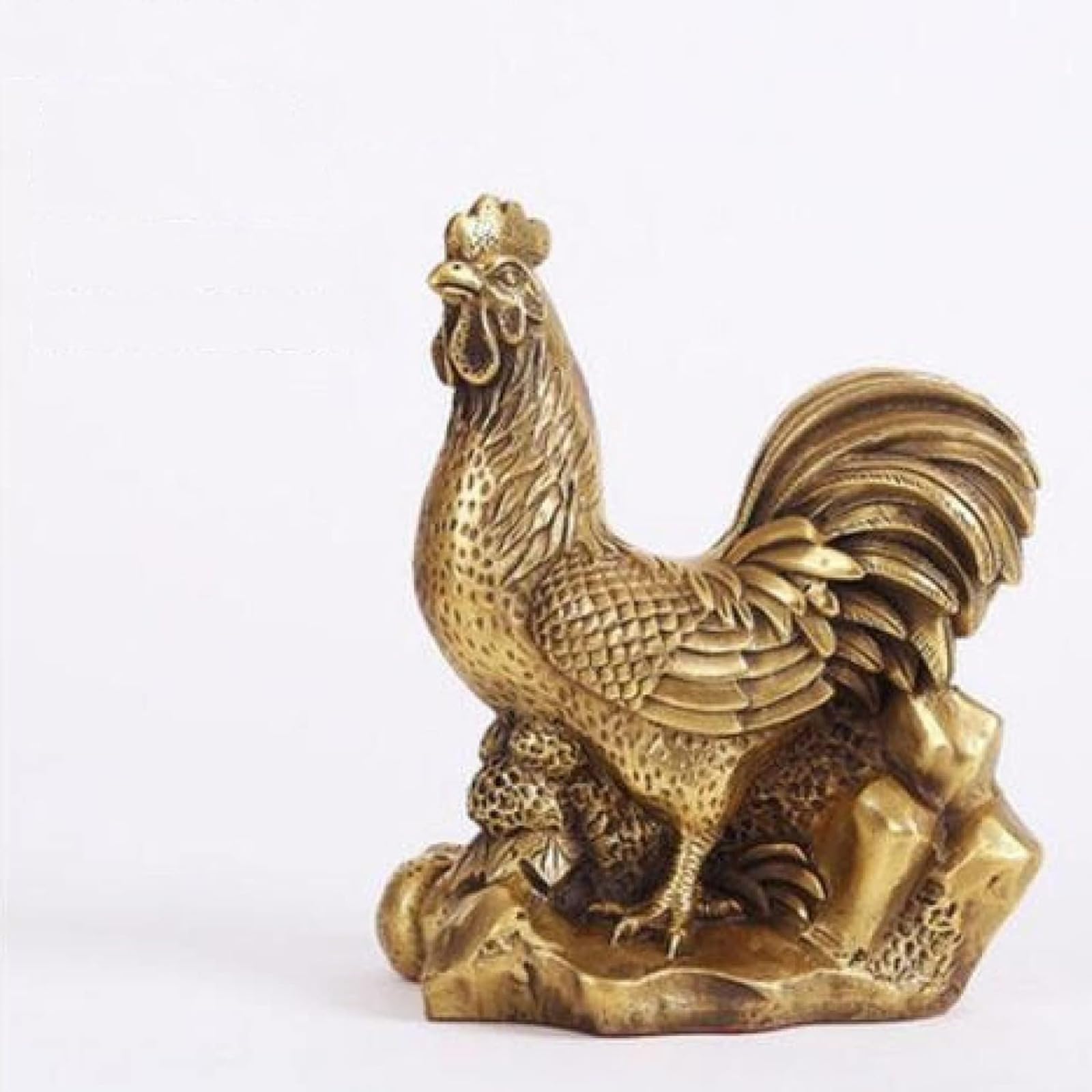 DFrywdgSEY Animal statue, Antique Copper Small Squirrel Ornament Chinese Zodiac Chicken Statue Bronze Rooster for Household Handicraft