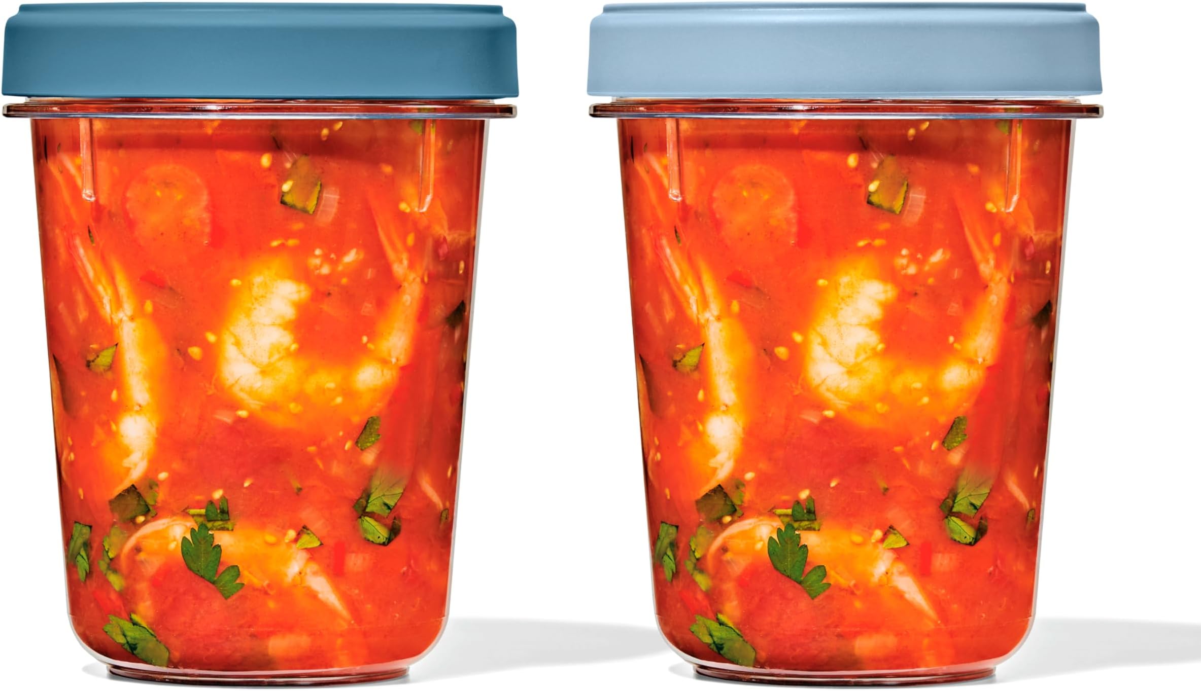 Good Grips Twist & Stack Container : 900ml : 2-Pack : Leakproof, Stain-Resistant, Stackable Food Storage + Universal Lids + Space-Saving Design + Easy Cleaning (Airtight Containers)