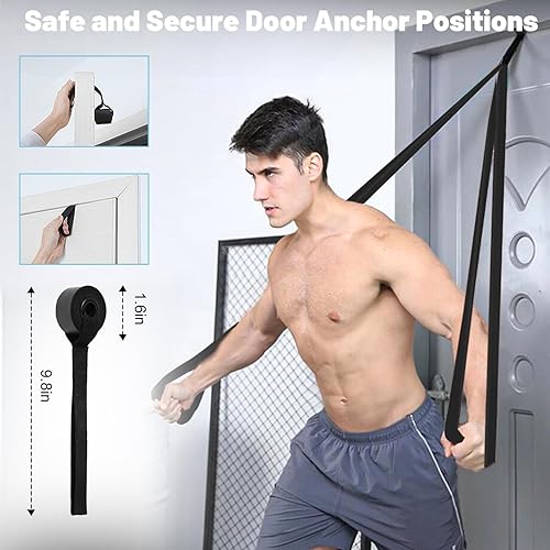 Miniatura 7 de Juego de bandas de resistencia profesional, bandas versátiles para entrenamiento, fisioterapia y entrenamiento muscular incluye anclaje de puerta y