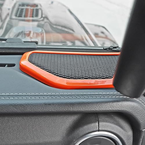 Miniatura 5 de Cubierta decorativa para altavoz A Pilar, accesorios interiores para Jeep Wrangler JL JLU Gladiator JT 2018 2019 2020 2021 2022 2023 (naranja)
