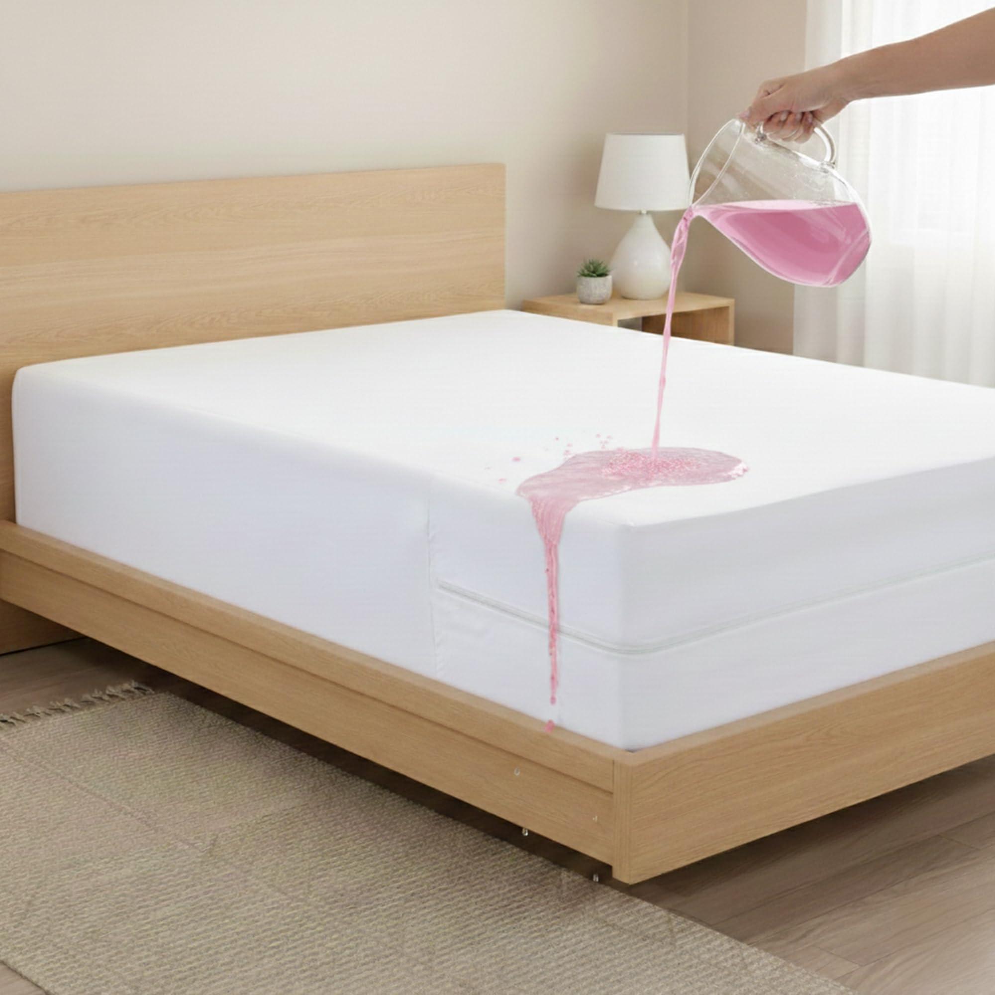 Snug City Super King White Anti Bed Bug Mattress Protector - Waterproof Fully Encased Zipped Cover - Dust Mite Proof