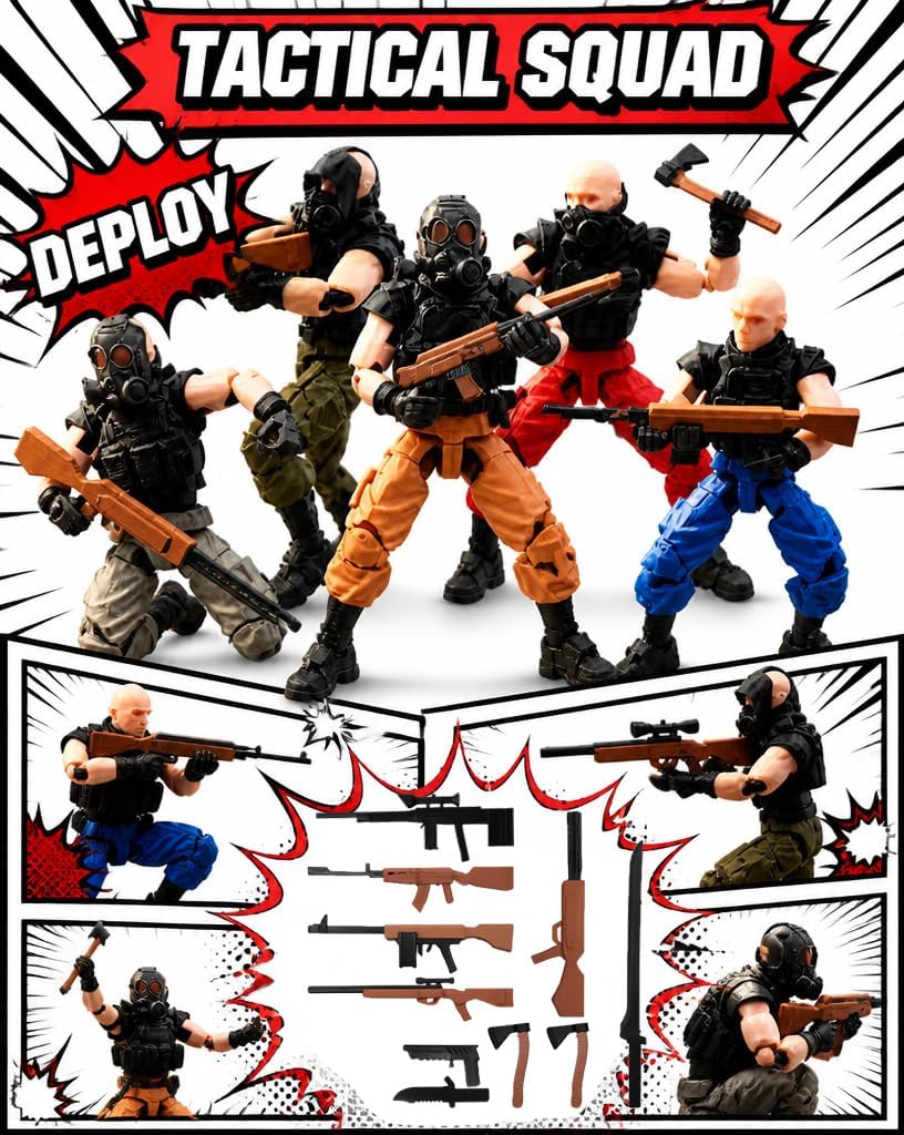 5PC 3D Printed Dummy 13 Mercenary Action Figure Set,Assembly Complete image 4