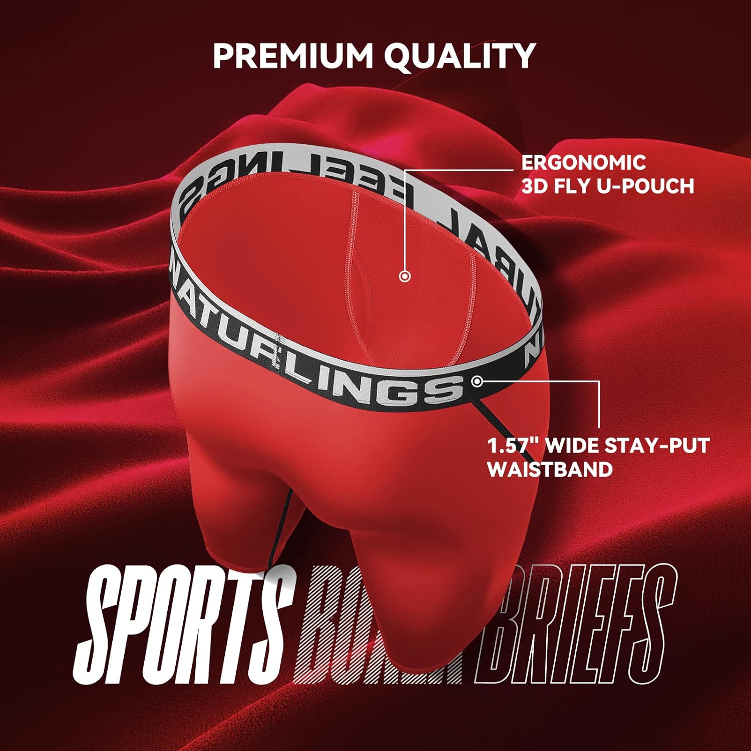 Natural Feelings Mens Underwear Boxer Briefs Long Leg 9 Inch Performance Boxer Briefs for Men - Image 4