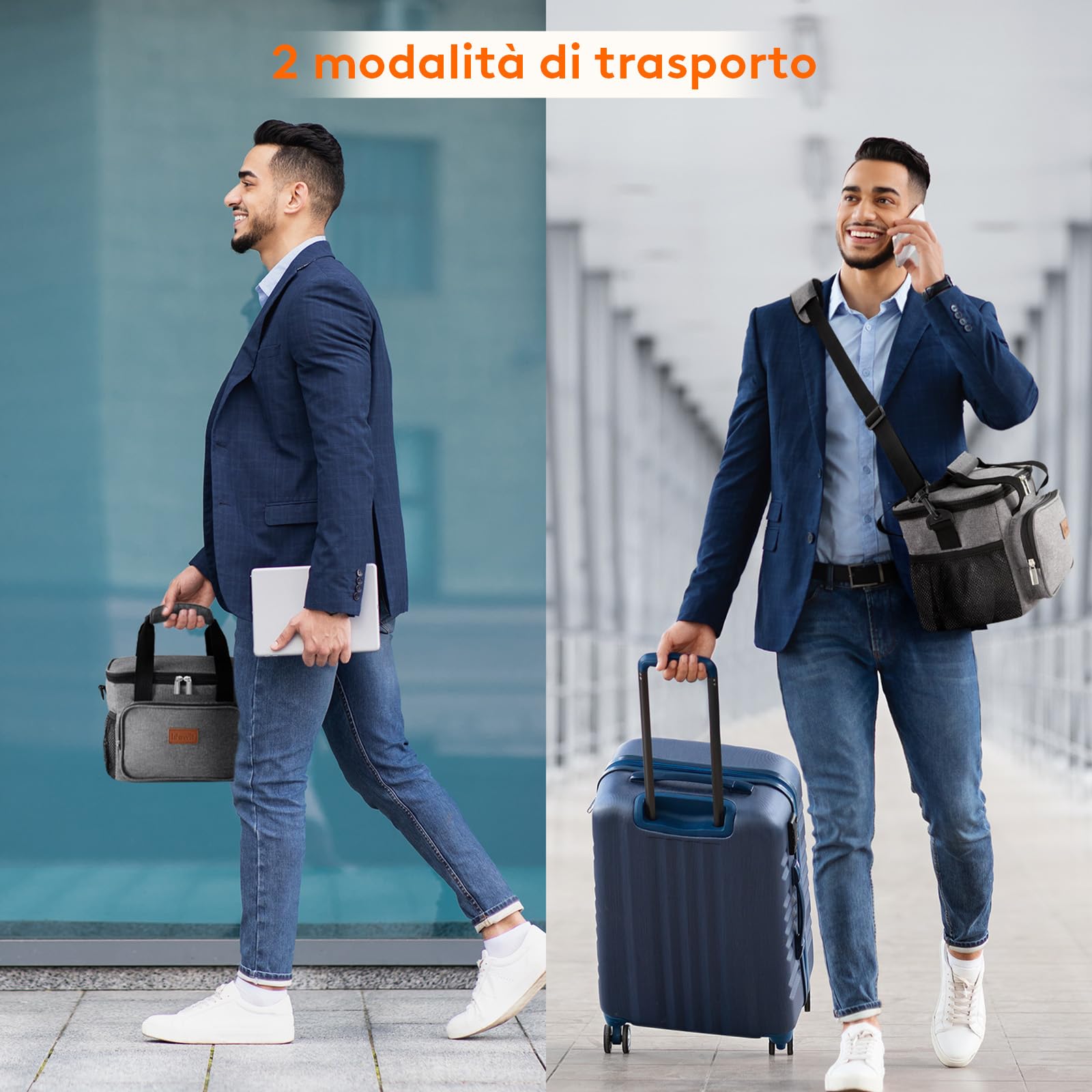Lifewit Borsa Termica Porta Pranzo 8.5L(12 Lattine), Piccola Borse Frigo Pranzo Ufficio per Uomo e Donna, Lunch Bag per Lavoro, Mare, Viaggio, Spiaggia, Grigio