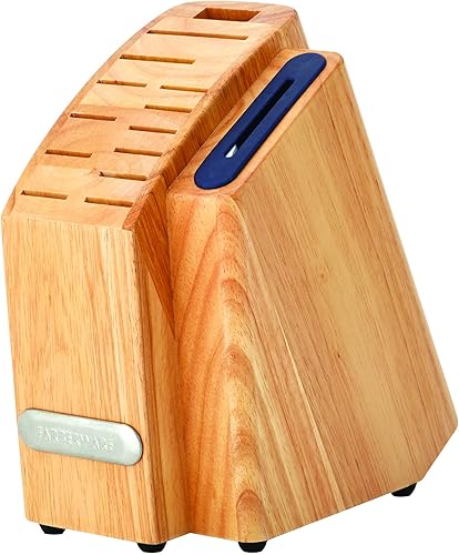 Vista 25 de Farberware Edgekeeper - Juego de bloques de cuchillos delgados con afilador integrado, 14 piezas, color negro Negro,Azul