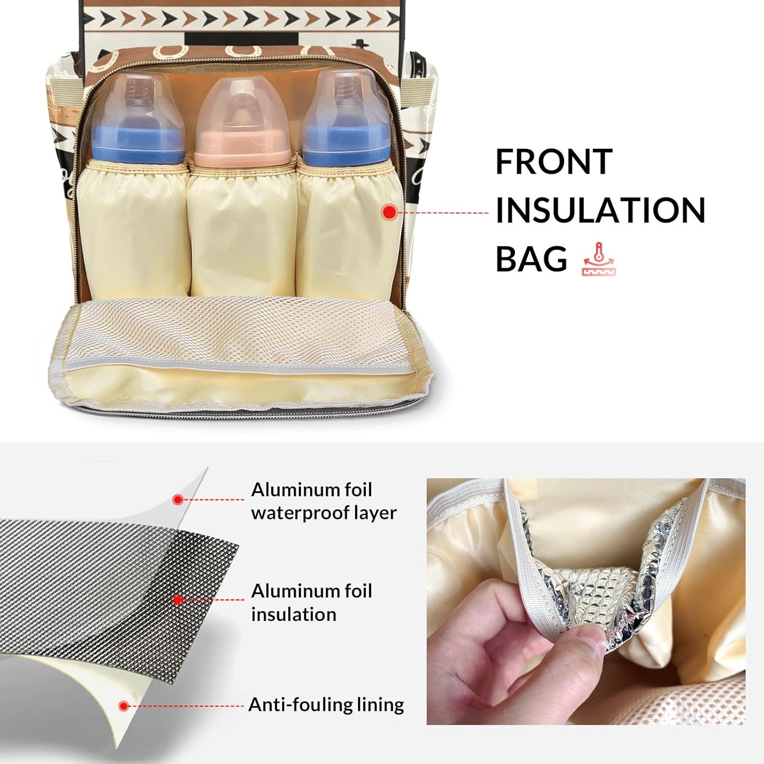 Personalized Wild Western Cowboy Retro Custom Mom Bag with Name,Dad and Mom Diaper Backpack for Baby Boys Girls,Birthday Gift for New Parents