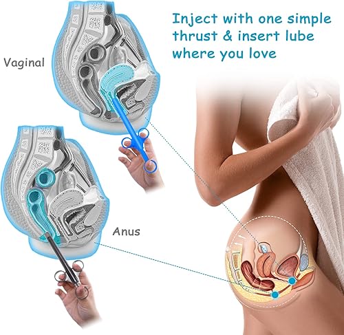 Miniatura 3 de Jeringas aplicadoras de lubricante, disparador de tubo lubricante con tapa redondeada lisa para hombres, mujeres y parejas, reutilizables, fáciles