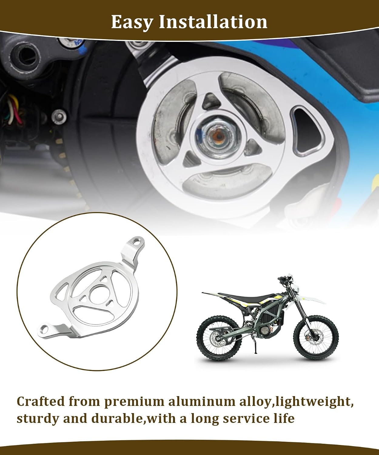 Engine Case Saver Cover Fits for Sur Ron Light Bee X/S/L1E/Segway X260/X160 Electric Dirt Bike, Aluminum Engine Case Saver Cover (Silver)