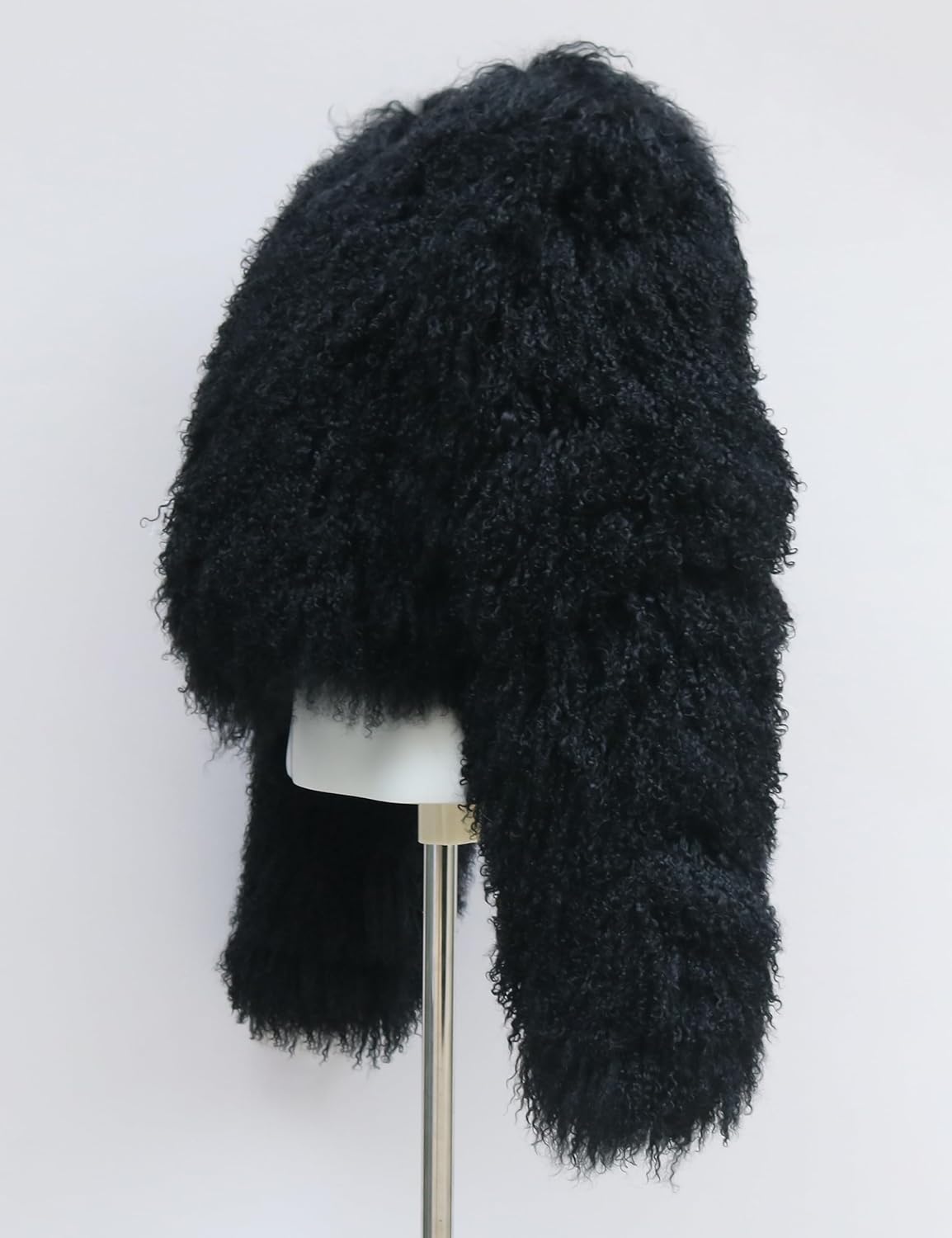 Women's Genuine Mongolian Fur Coat Fluffy Cropped Jacket Shaggy Outwear Long Sleeve Warm Winter