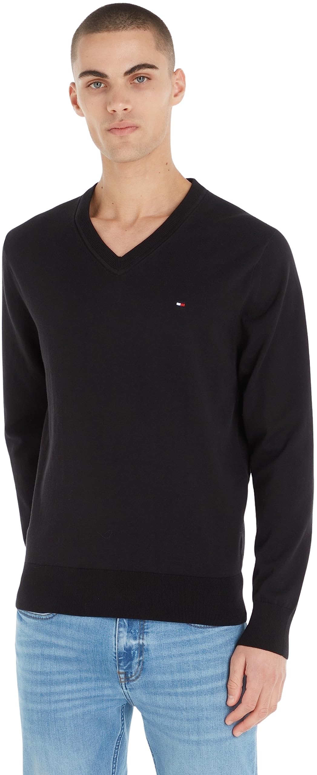 Tommy Hilfiger Men's 1985 V Neck Sweater Mw0mw30956 Pullovers, Black (Black), 3XL
