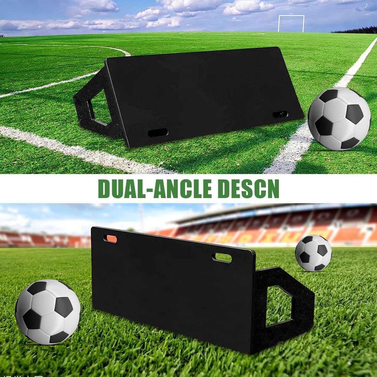 Soccer Rebounder Board, Soccer Wall Kick Back Trainer, Dual Angle Football Rebounder Wall Board, Football Training Equipment Accessories to Improve Passing Skills