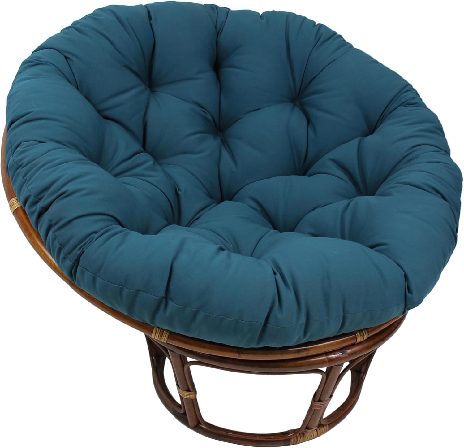 Blazing Needles Solid Twill Papasan Chair Cushion, 44" x 6" x 44", Indigo