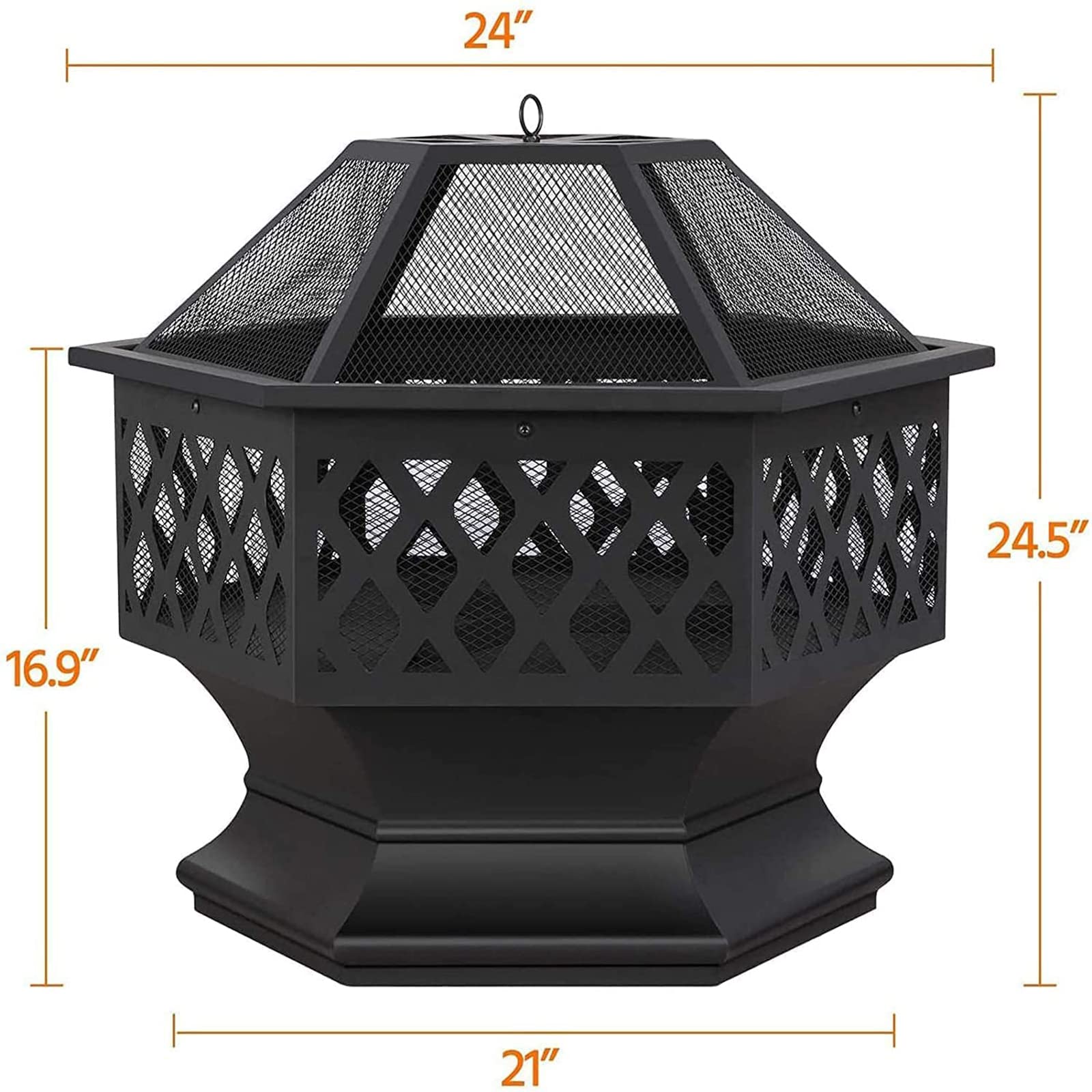 Chimenea al Aire Libre de Mesa Hoguera portátil de 22 Pulgadas Chimenea al Aire Libre Chimenea de terraza Adecuado para Acampar Calefacción al Aire Libre Hoguera y Picnic,Negro