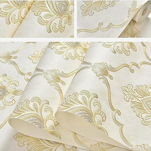 Miniatura 5 de Q QIHANG Papel tapiz de damasco grueso en relieve 3D de plumas de pavo real no tejido para sala de estar, dormitorio, comedor, TV, pared de 20.87