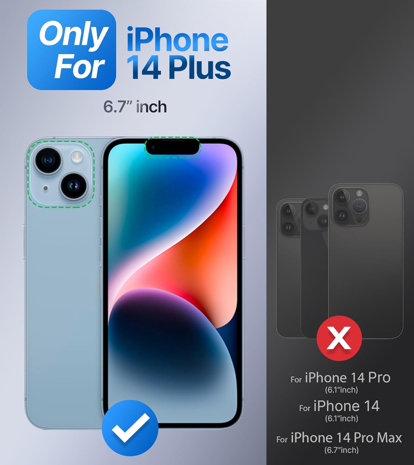 Shields Up for iPhone 14 Plus Case with Stand, Phone Case Clear with Double Ring Holder [Adjustable & Foldable] Shockproof Protective Cover for iPhone 14 Plus 6.7 inch - Clear - Image 2