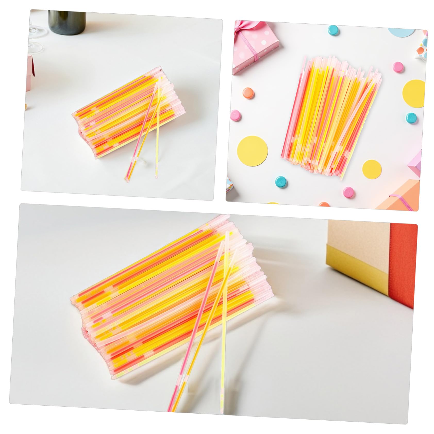 Pulseras de Palitos Luminosos 150 Piezas de Plástico para Fiesta