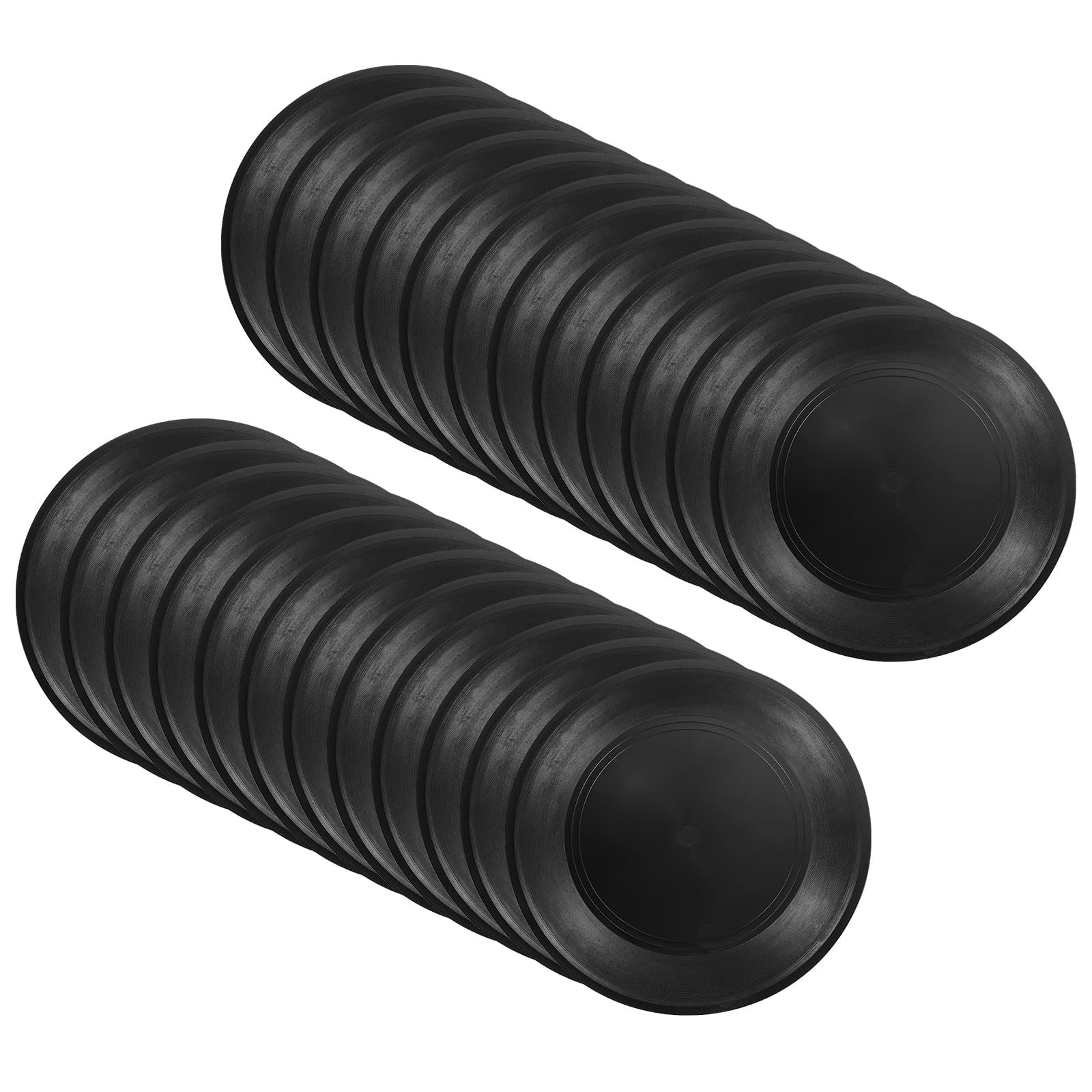 DMiotech 12 Pack 7 Inch Black Blank Vinyl Records for Home Room Wall Independent Decor CD Vinyl Decorative Records Coasters for Retro Music Studio Room