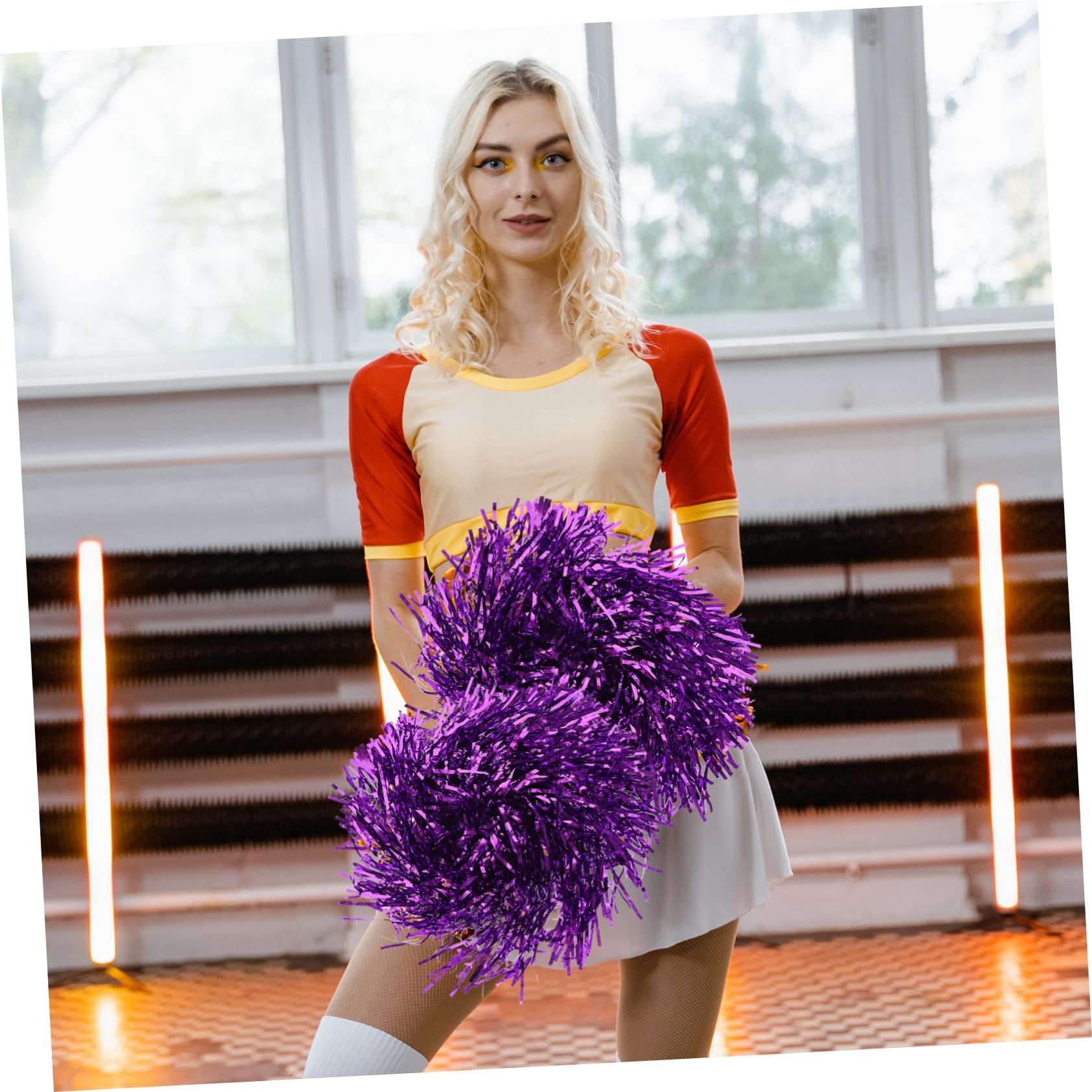 Pompons de Cheerleading en Pvc 16 Pièces pour Chorégraphie et Compétition