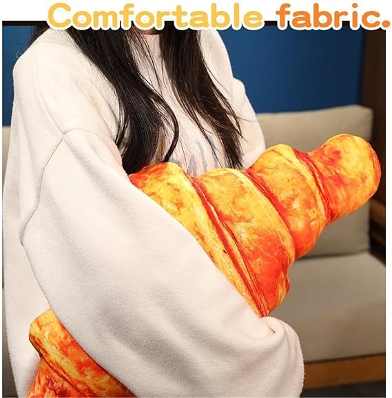 Hot Dog Plush, Cuddly Soft Toast Stuffed Hugging Pillow Bread Plushies Toy Funny Food Dolls (Baguette,40cm/15.7in)