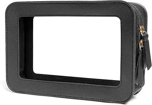 LETGO Bolsas de maquillaje transparentes, bolsa de aseo aprobada por la TSA con cremallera, organizador de maquillaje transparente para artículos