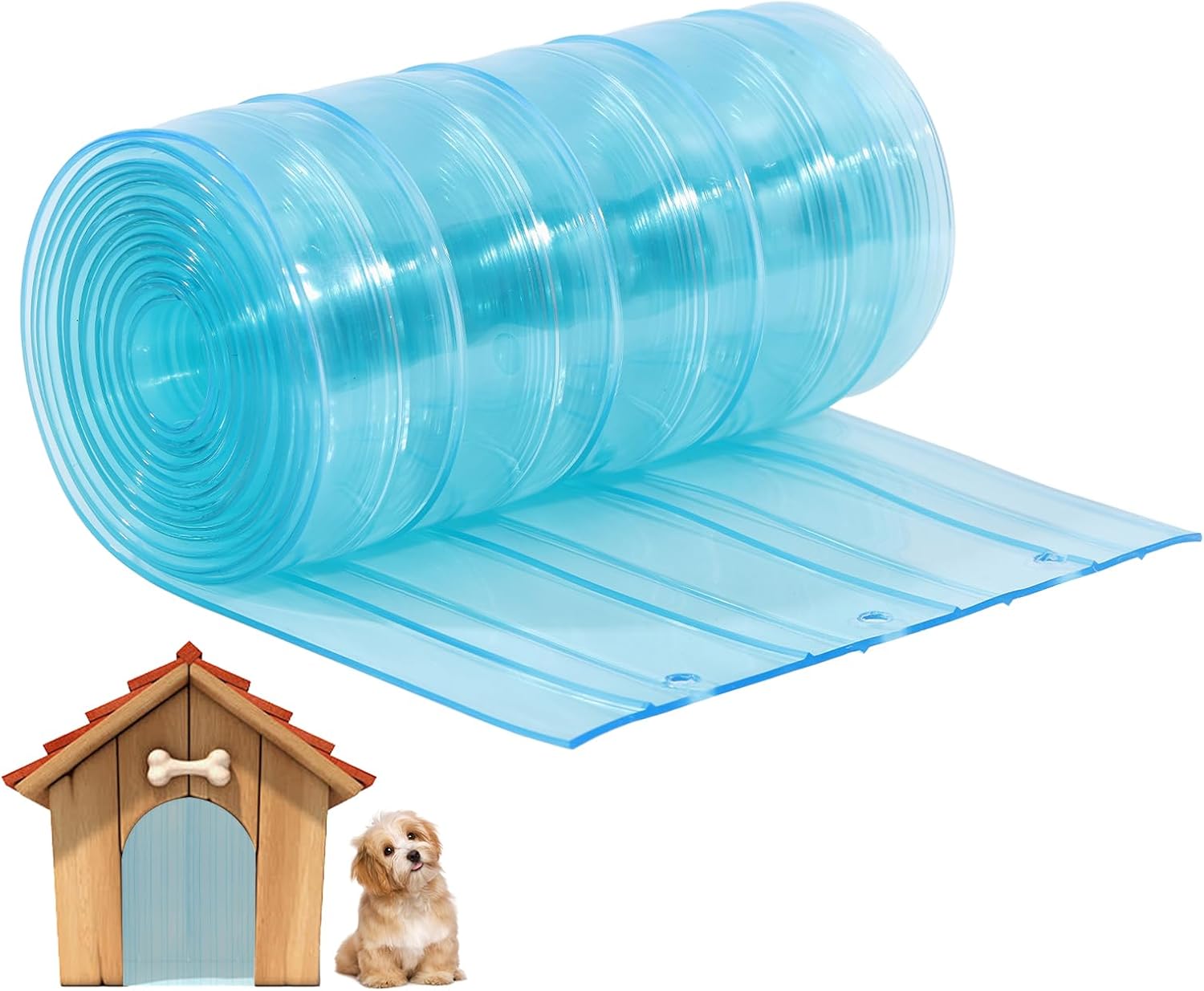 CHGCRAFT Dog Door Replacement Flaps 2.7in x 8.2ft Transparent Dog House Door Flap PVC Dog Door Flaps for Dog Cat Door DIY Pet Products and Supplies