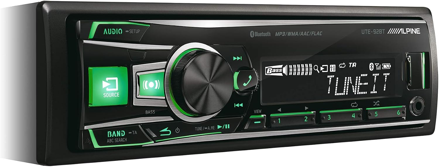 Alpine Electronics UTE-92BT Bluetooth Car Radio 1 DIN
