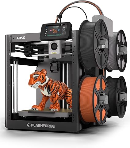 FLASHFORGE AD5X Multi-Color 3D Printer, CoreXY, 600mm/s High-Speed, Auto Leve...