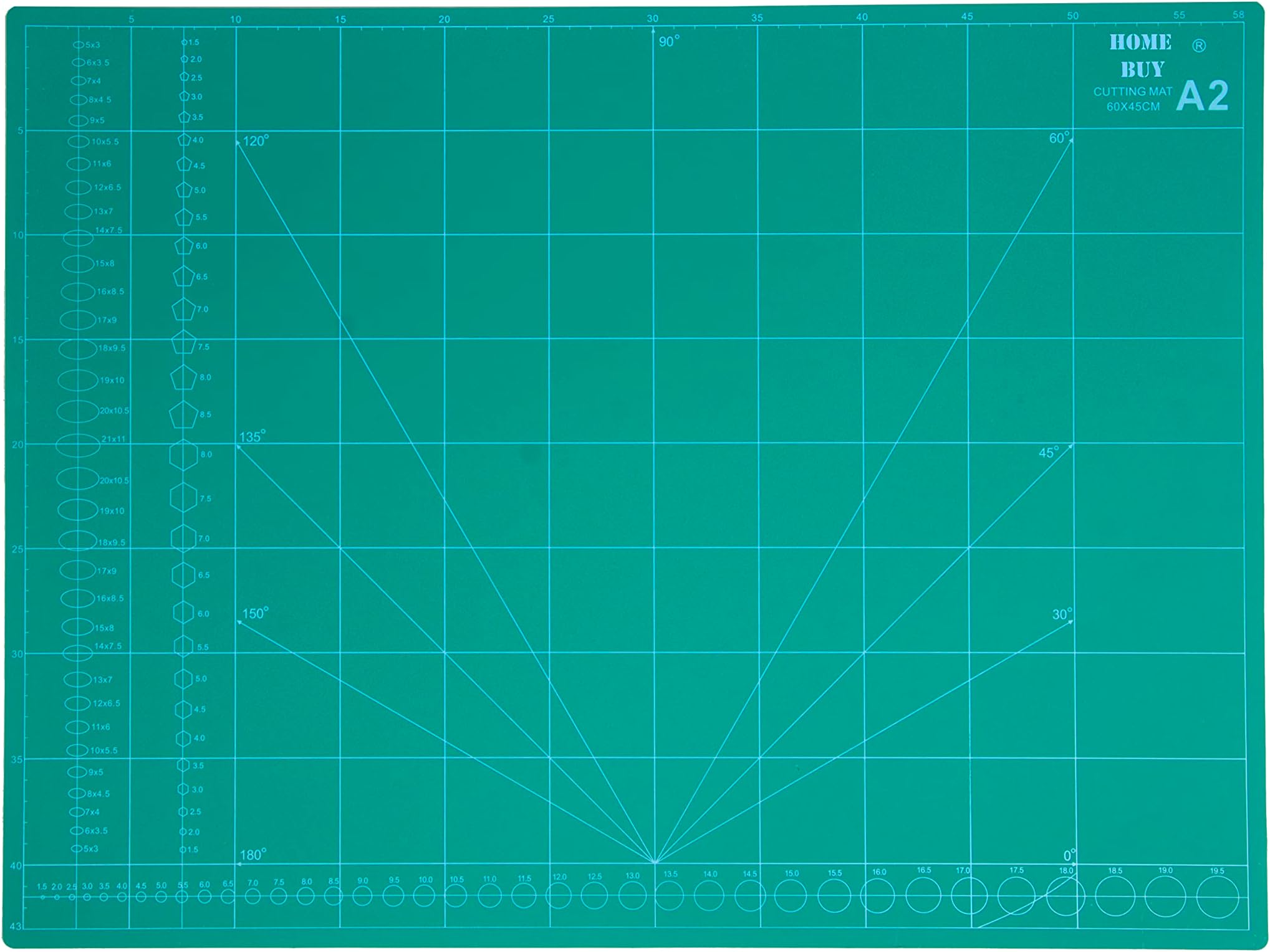 HOME BUY Polyvinyl Chloride Self-Healing, 5 Layered, Double Sided Flexible Cutting Mat, A2 Size (24 X 18 inch)