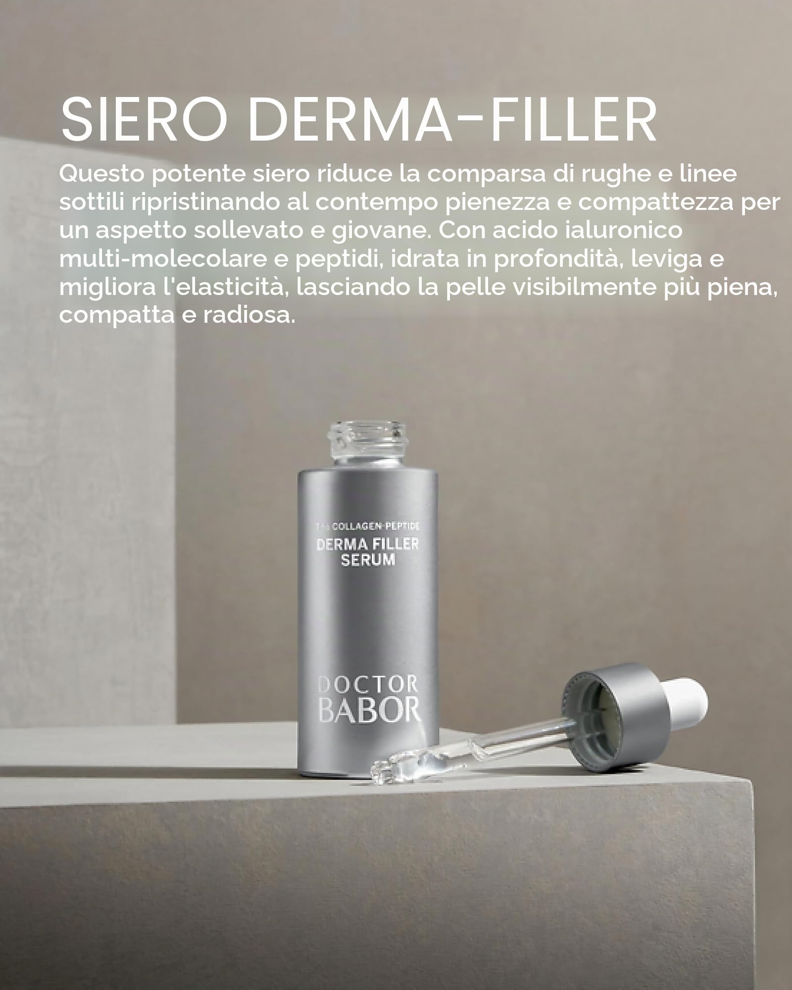 DOCTOR BABOR Derma Filler Serum | altamente efficace con il 7% di peptidi di collagene per una riduzione visibile delle rughe | Siero antietà per una pelle più liscia | vegano | Siero da 30ml