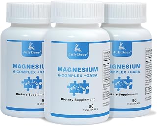 3 Bottles Sixfold Magnesium Complex | 350mg of Magnesium Glycinate, Malate, Citrate, Taurine, Oxide, Mg+ for Muscles,Nerves,& Energy, GABA Sleep Support | High Absorption | Vegan | 90 Capsules