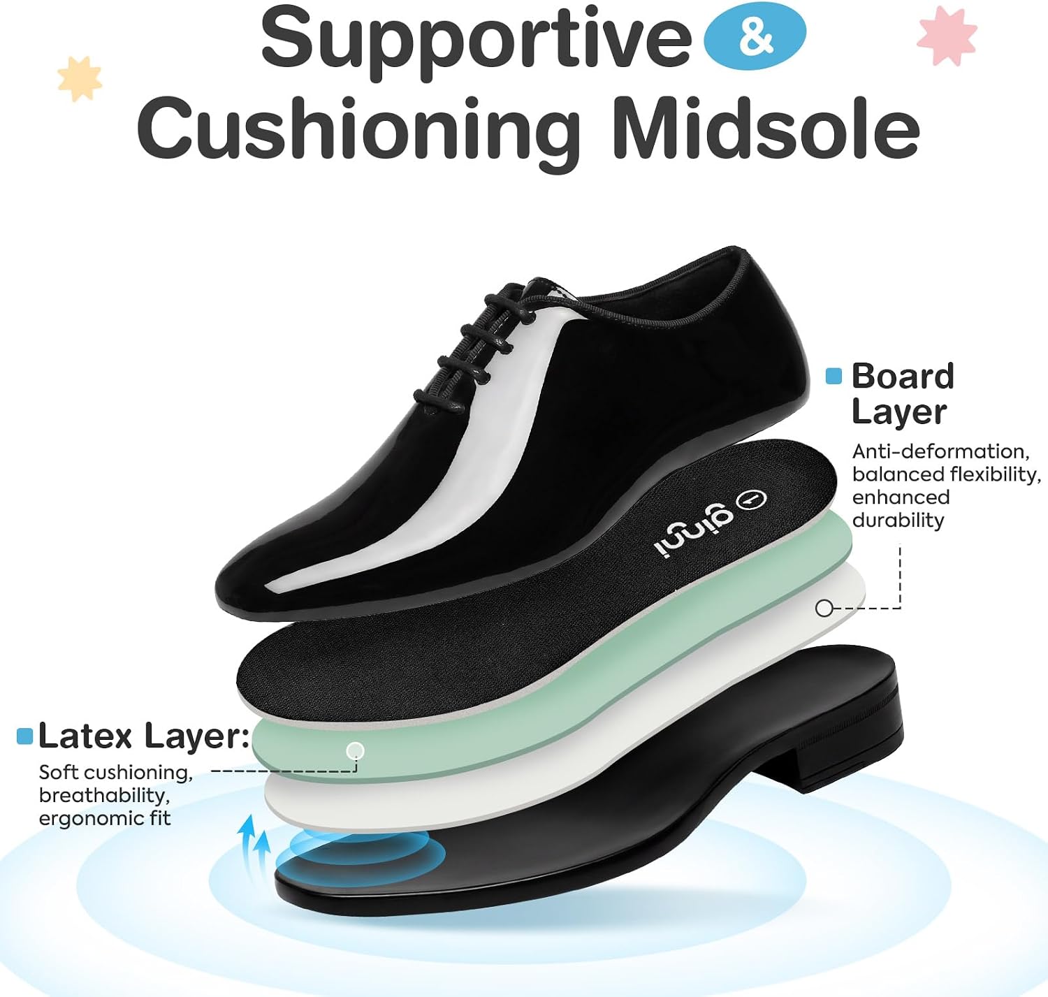 GINNI Boys Dress Shoes for Wedding Church, Kids School Uniform Oxfords, Patent Leather Lace-Up Oxford Shoes for Toddler/Little Kid/Big Child