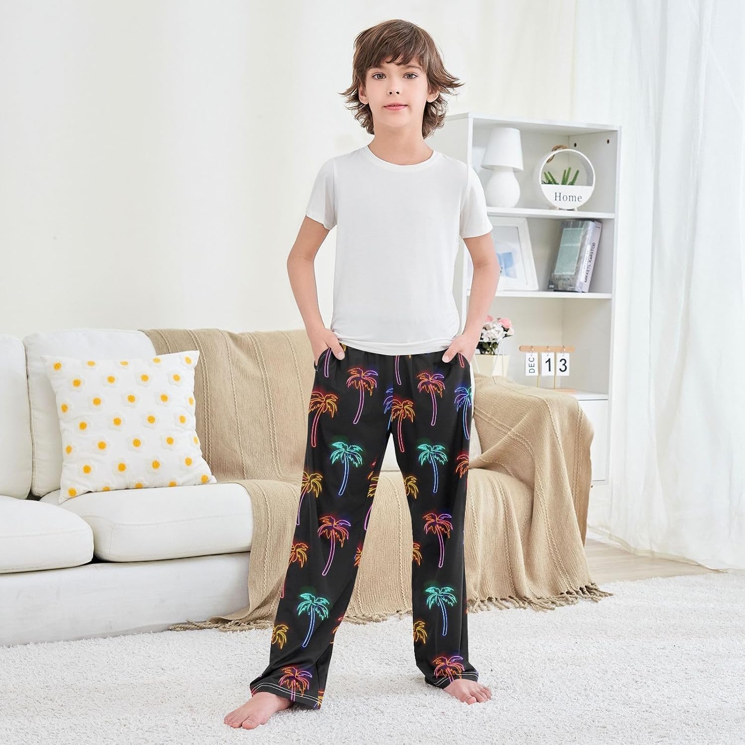 ALAZA Pajama Lounge Pants Long Sleep Pajama Bottoms with Pockets