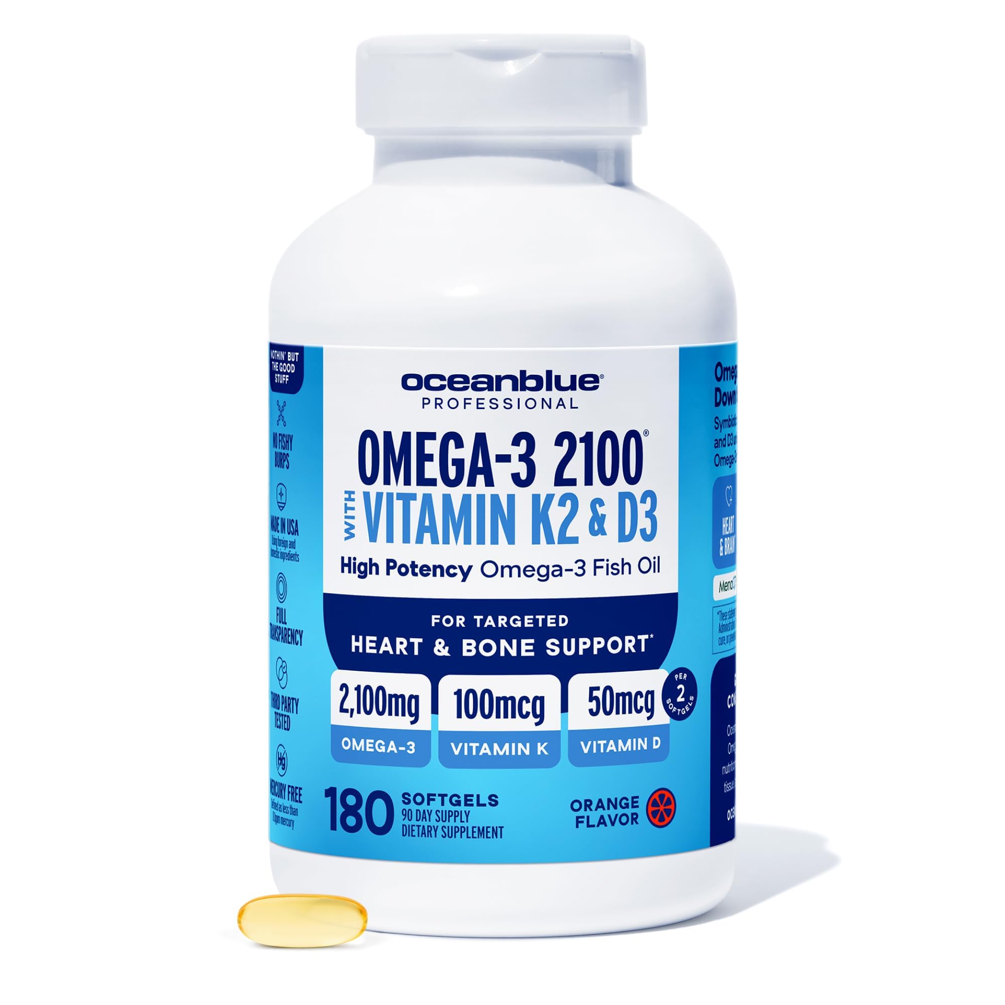 Oceanblue Professional Omega-3 2100 with Vitamin K2 & D3-60 Softgels — Amazon image 11