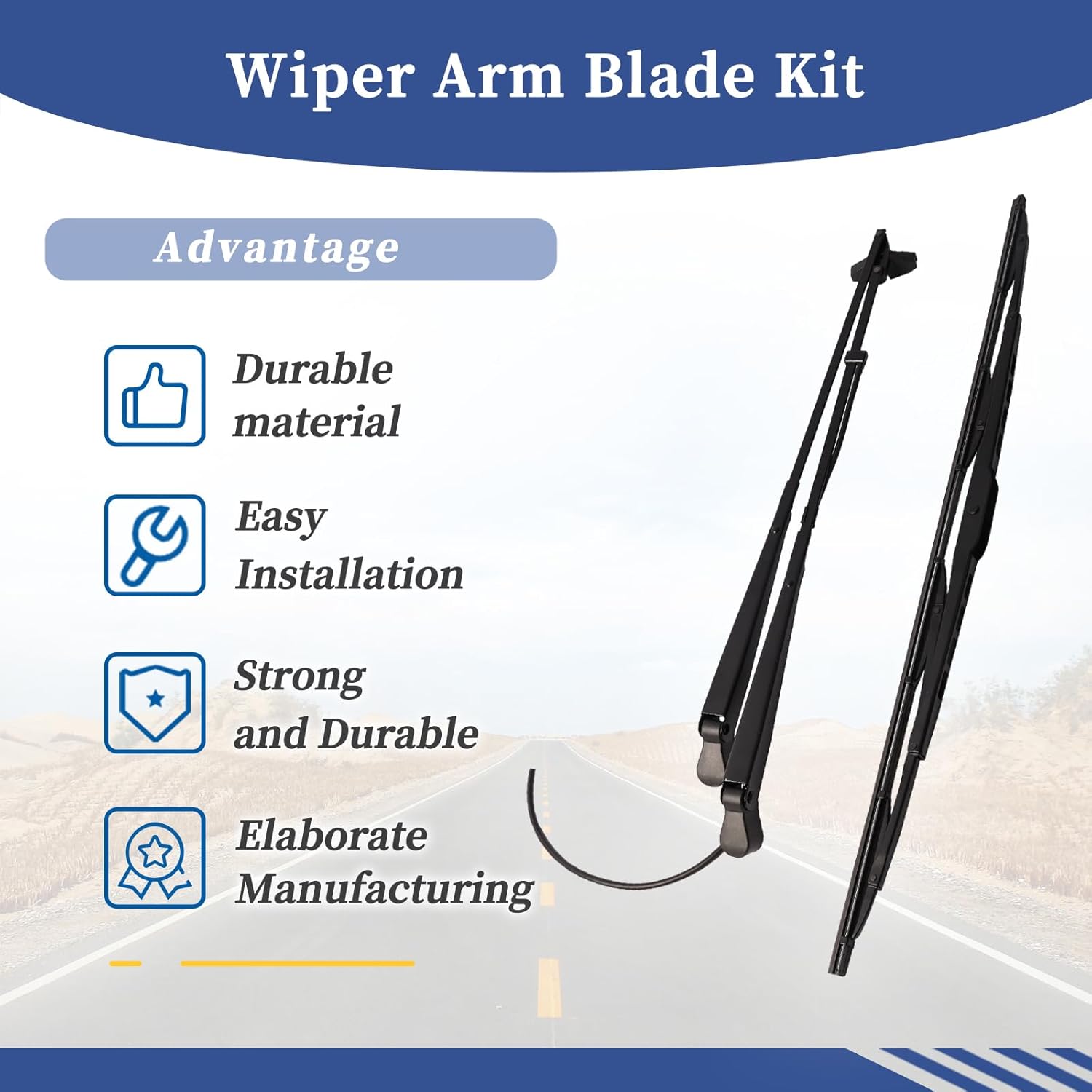 47778552 47405956 Wiper Arm Blade Kit For New Holland Track Loader C227 C232 C238 C213 TR270 TR310 TR320 TR340 Skid Steer Loader SV185 SV250 SV280 SR130 SR150 SR160 SR175 SR240 SR250