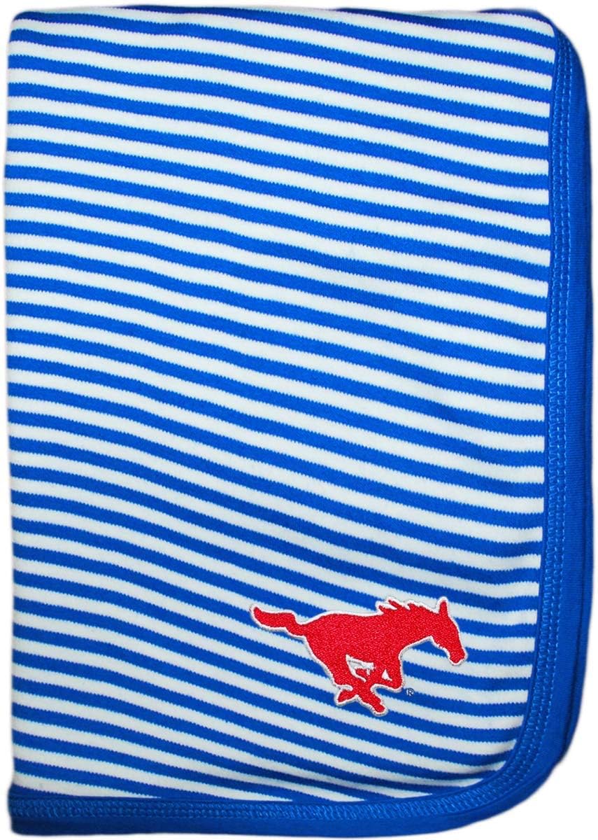 Southern Methodist University Mustangs striped baby blanket
