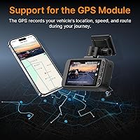 Vista 5 de Miofive Dash Cam Front – 4K UHD Dash Camera for Cars, Built-in Bluetooth, 5G Wi-Fi, GPS, 3" IPS Screen, Night Vision, 140° Wide Angle, HDR, 24-Hour