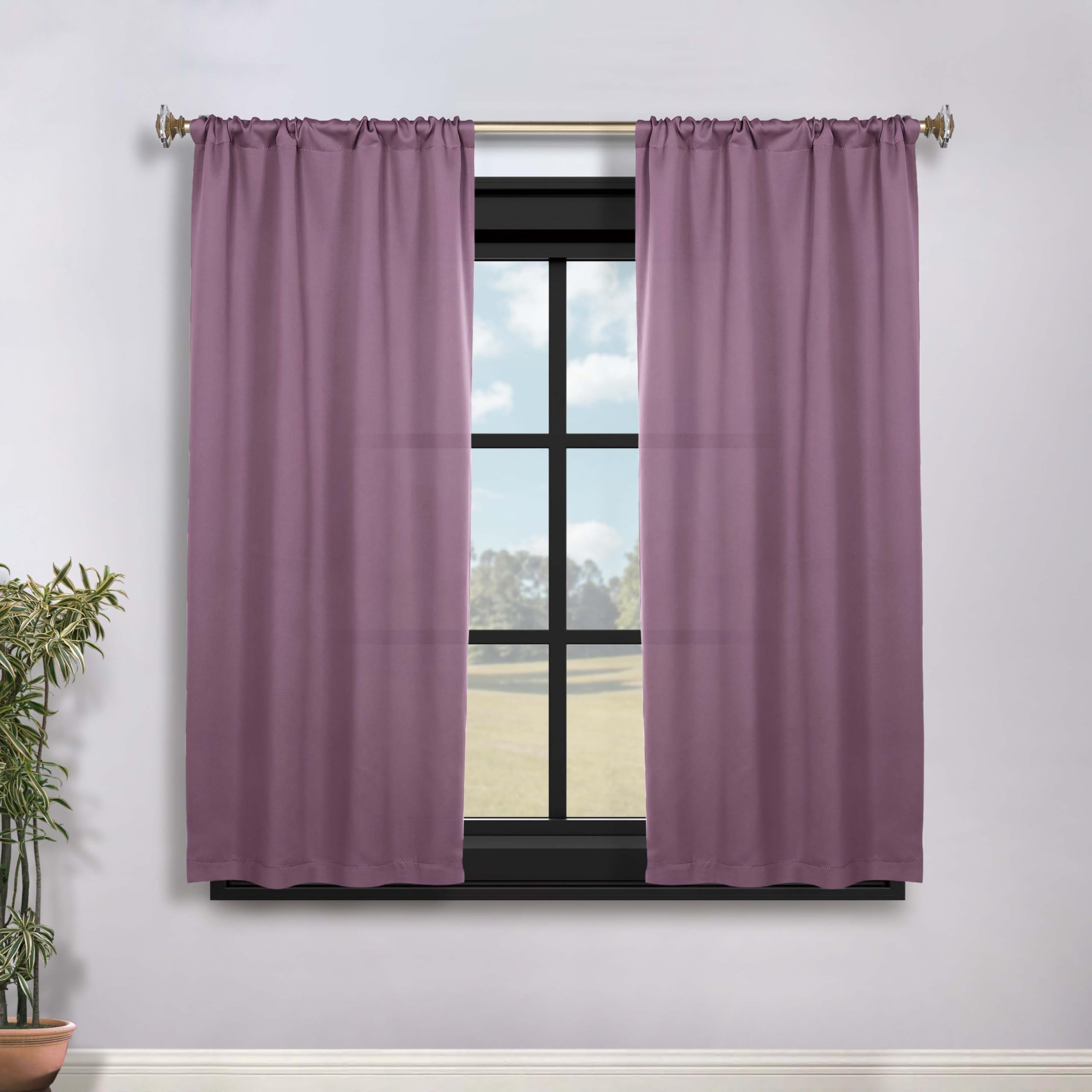 Rideaux occultants thermiques de chambre pour des nuits paisibles couleur glycine