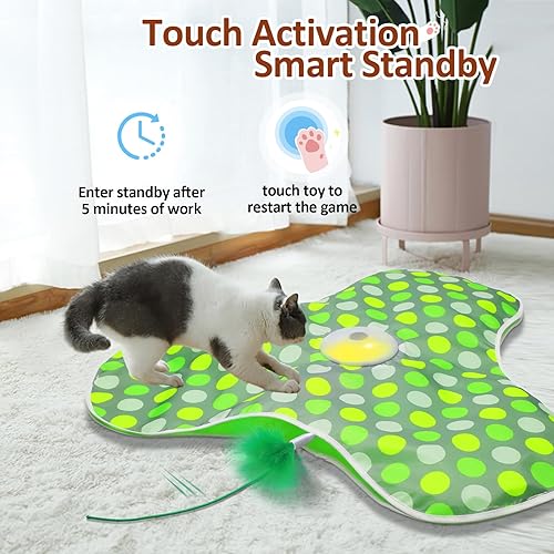 Miniatura 3 de Juguete interactivo para gatos, juguetes automáticos para gatos de interior, juguete para gatos de escondite y busca con movimiento activado, pluma
