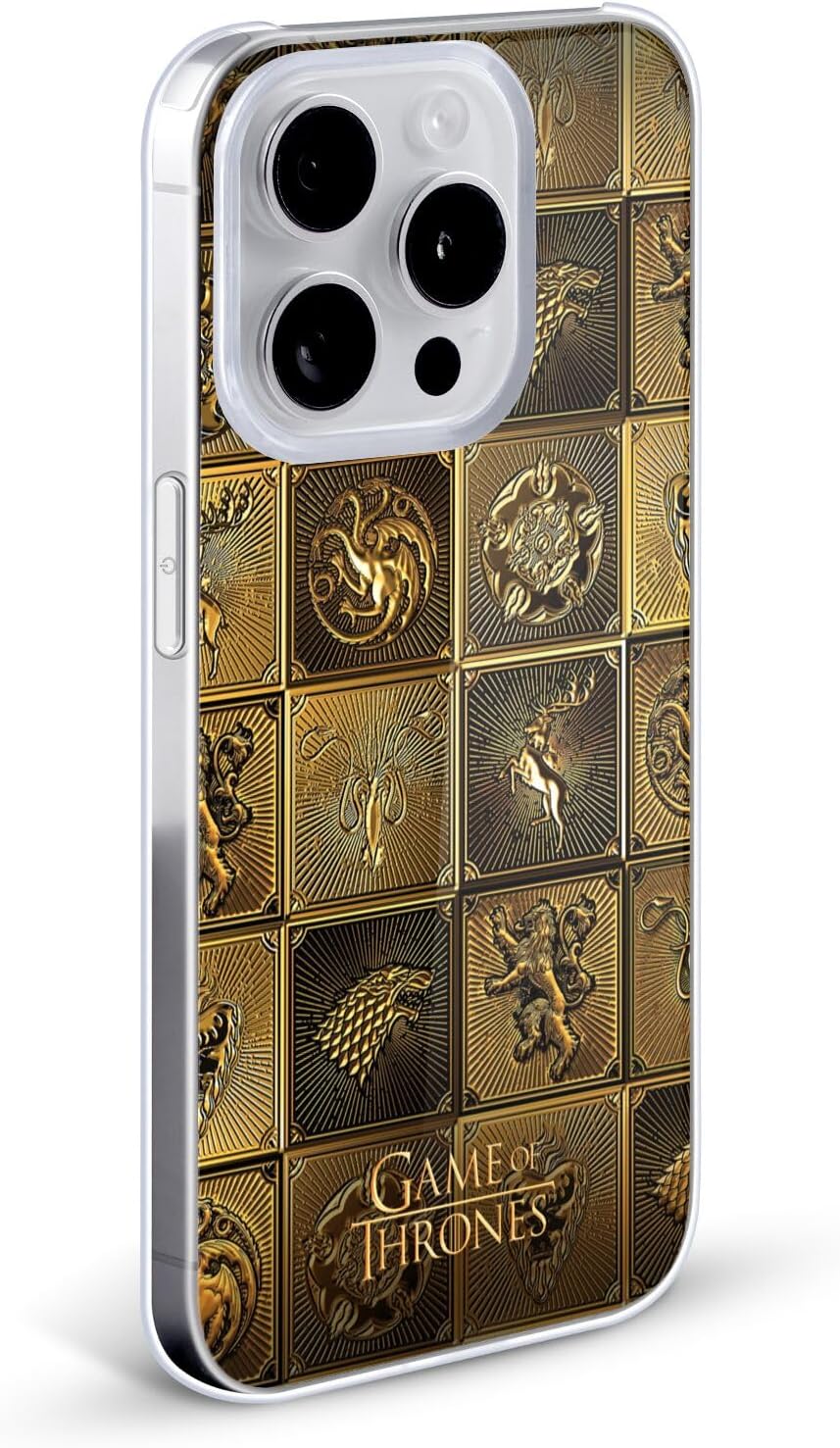 Head Case Designs Officially Licensed HBO Game of Thrones All Houses Golden Sigils Hard Back Case Compatible with Apple iPhone 15 Pro Max