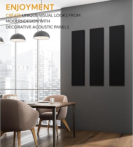 Miniatura 9 de Olanglab Paneles acústicos de tela que absorben el sonido, paquete de 2 paneles acústicos de 48 x 12 pulgadas, paneles acústicos insonorizados para