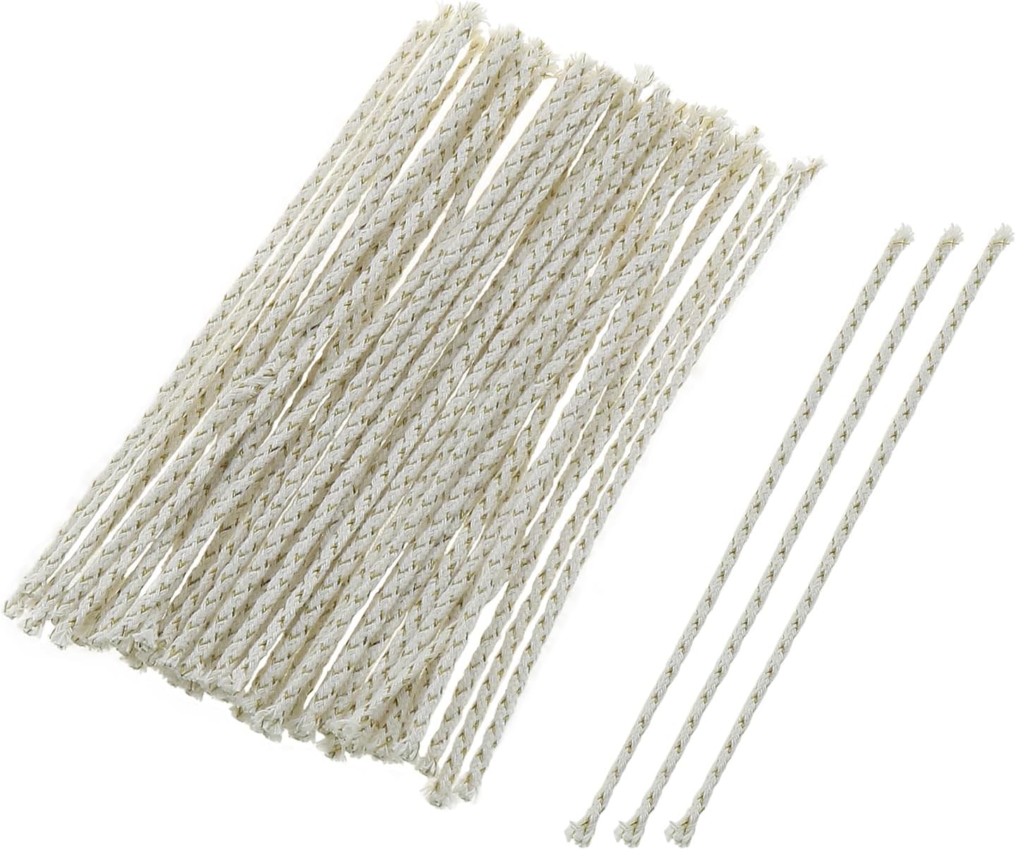 50PCS 11.3cm Length Paraffin Lighter Cotton Cord Oil Lighter Wick Cotton Rope and Copper Cord Replacement Lighter Part for Lighters Paraffin Lamp Kerosene Lamp Repair Dia. 2mm