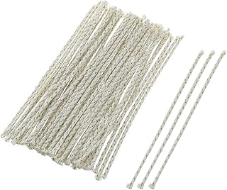 50PCS 11.3cm Length Paraffin Lighter Cotton Cord Oil Lighter Wick Cotton Rope and Copper Cord Replacement Lighter Part for Lighters Paraffin Lamp Kerosene Lamp Repair Dia. 2mm