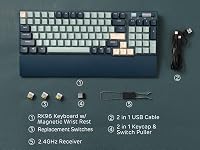 RK ROYAL KLUDGE RK96 RGB mechanikus billentyűzet, 96 gomb, Bluetooth 5.0, erdei kék 8