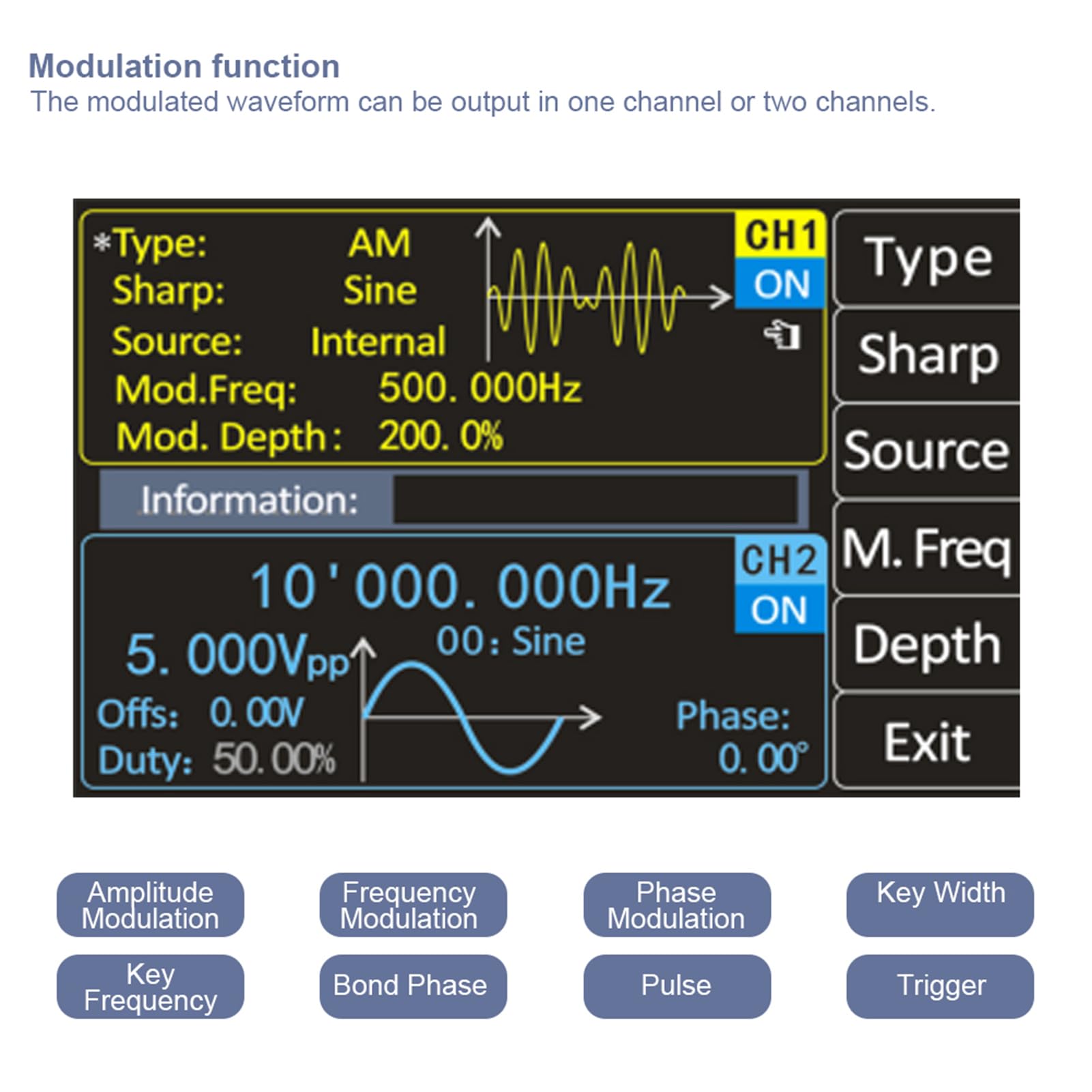 Generador de Señales de Doble Canal Programable PSG9080 80MHz con Modulación y Rendimiento Estable para Uso en Laboratorio (EU Plug 220v)
