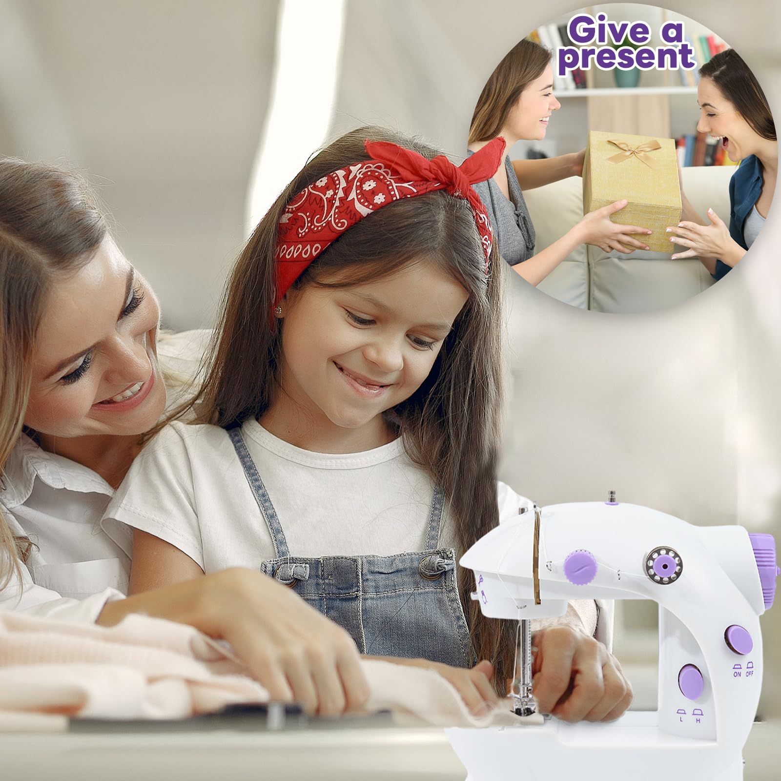 Mini Máquina De Coser Eléctrica Para Niños Hethlif – Kit Educativo De Bricolaje, Regalo Creativo Para Niñas Y Niños Desde 4 Años