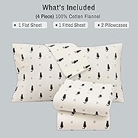 Vista 345 de RUVANTI Flannel Sheets Twin Size - 100% Cotton Double Brushed Twin Sheets Set, Deep Pockets 16 Inches, All Seasons Breathable & Extra Soft Bed Bali